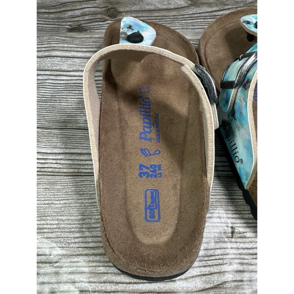 Birkenstock Papillio Florida Blue Pixel Women’s Sandals Soft Bed Size 37 - Picture 8 of 8